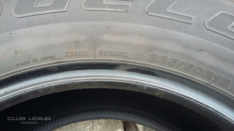  4  Bridgestone Dueler A/T 285/60/18 2016 .  