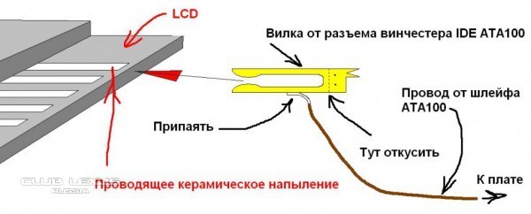 Восстановление подключения гибкого шлейфа ЖК-экрана