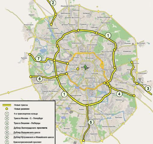 4 транспортное кольцо на карте москвы схема